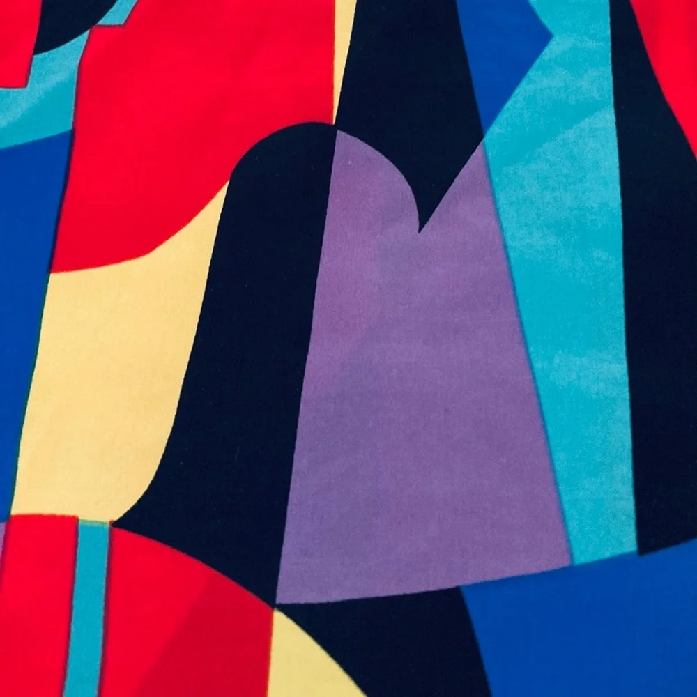 VINTAGE 80s desidual print silky Tank top - Picture 5 of 7